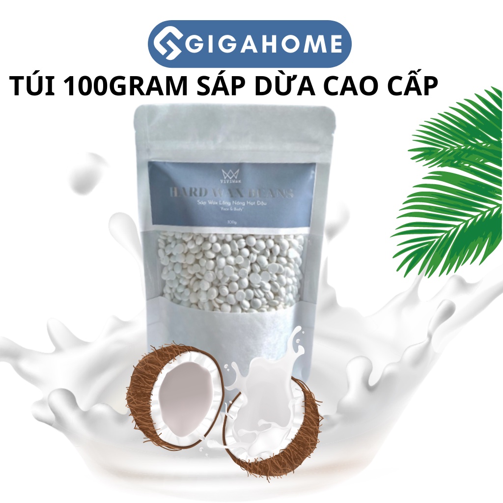 [CHE TÊN] Sáp Wax Lông Nóng Sữa Dừa Cao Cấp GIGAHOME Siêu Bám Lông, Dùng Cho Da Nhạy Cảm Tặng Que