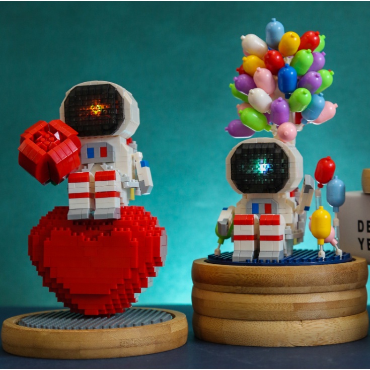 Mô hình lắp ghép Phi Hành Gia Dễ Thương | Có đèn nhấp nháy | Bộ đồ chơi xếp hình non-lego