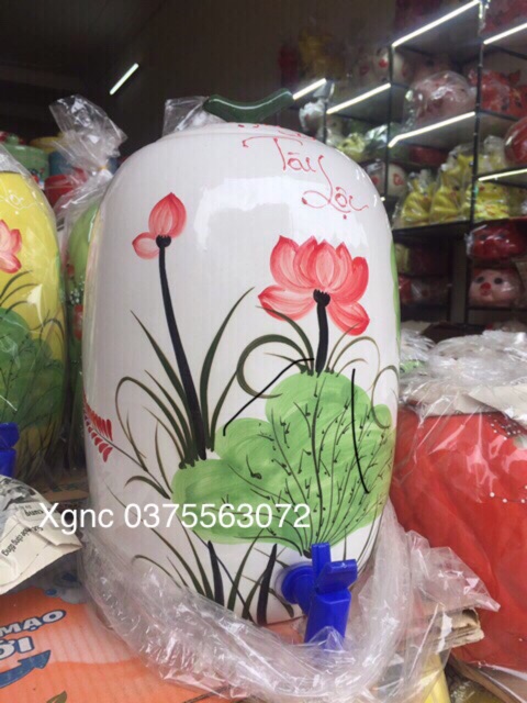 Sale chào hè : Bình đựng nước men màu sứ Bát tràng