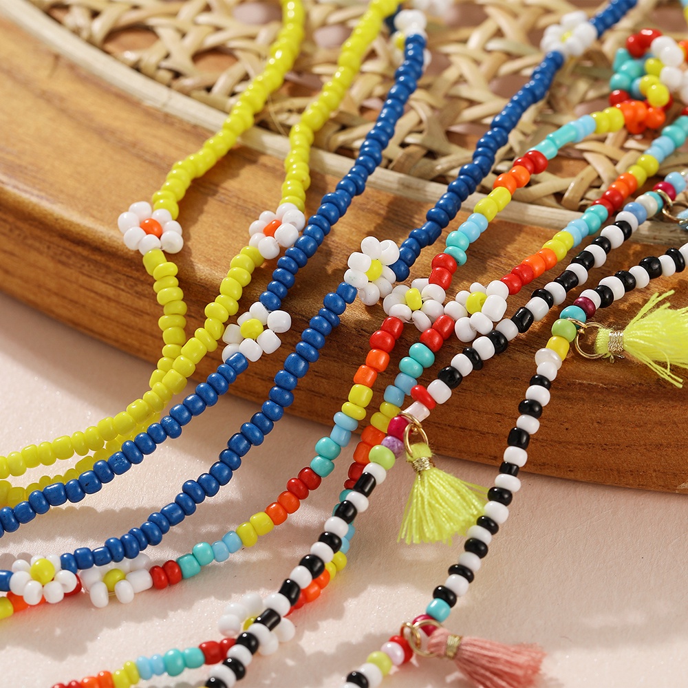 Dây đeo mắt kính DODDER dạng chuỗi hạt nhiều màu chống trượt phong cách bohemia