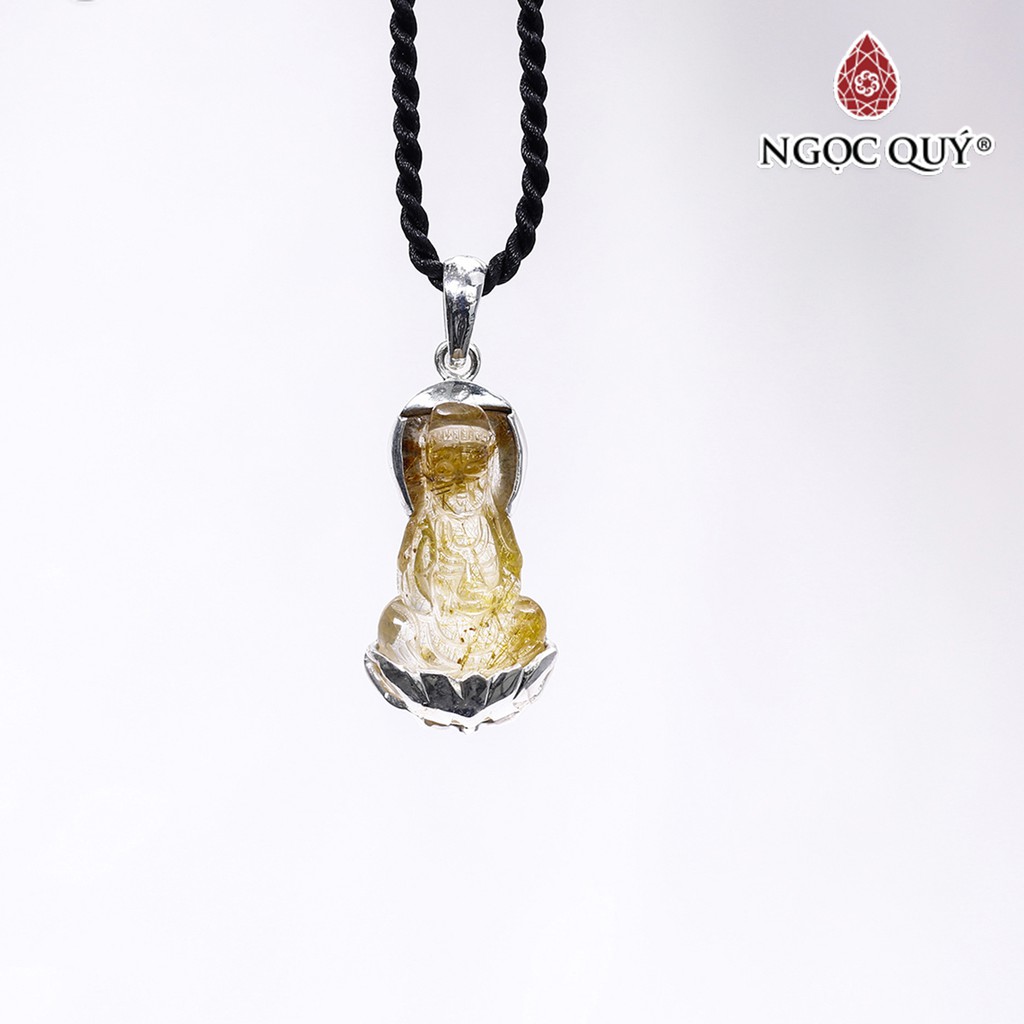 Mặt dây chuyền phật bà TA tóc vàng bọc bạc - Ngọc Quý
