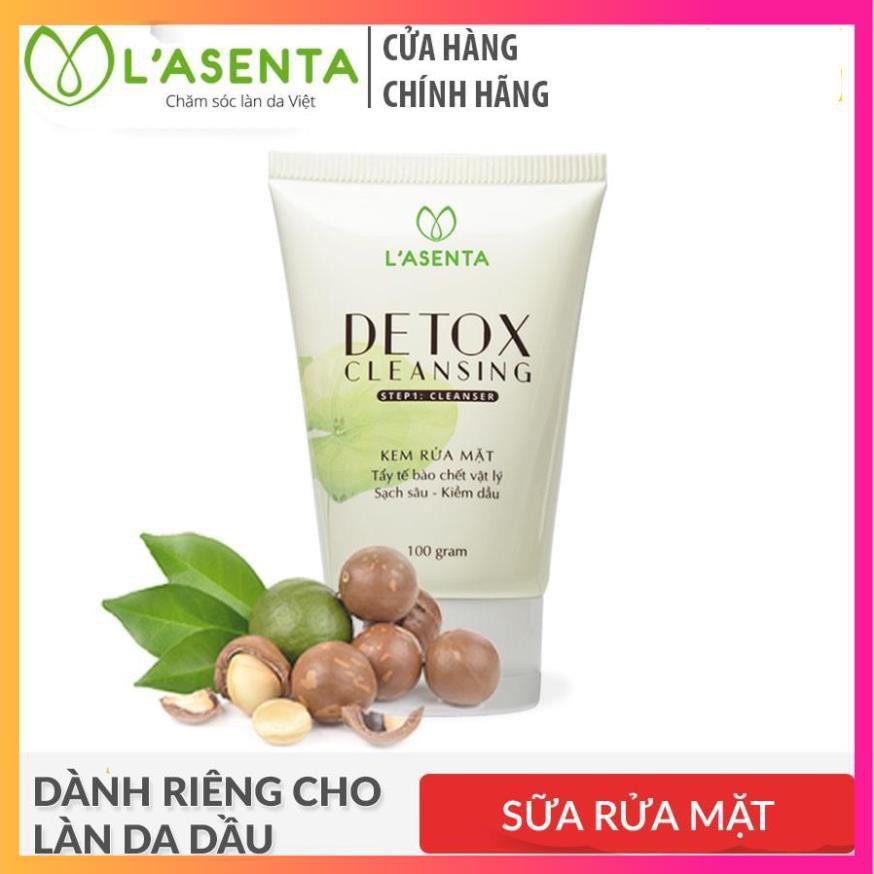 Sữa Rửa Mặt Thải Độc Kiềm Dầu Lasenta Detox Cleansing - Dành Cho Mọi Loại Da [ HÀNG CHÍNH HÃNG ]