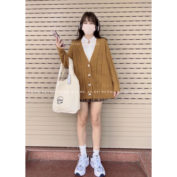 Áo cardigan len thừng A22 dáng dài form rộng, cadigan phong cách hàn quốc , len dày dặn, hàng chất lượng cao.