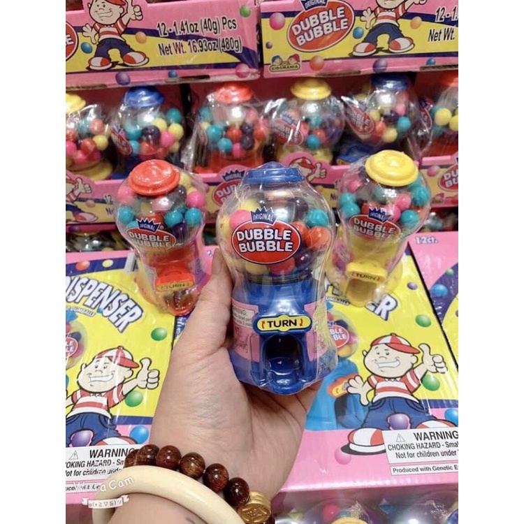Set 3 Máy bán kẹo Dubble Bubble Original Mỹ 40gr nhiều màu cực hot