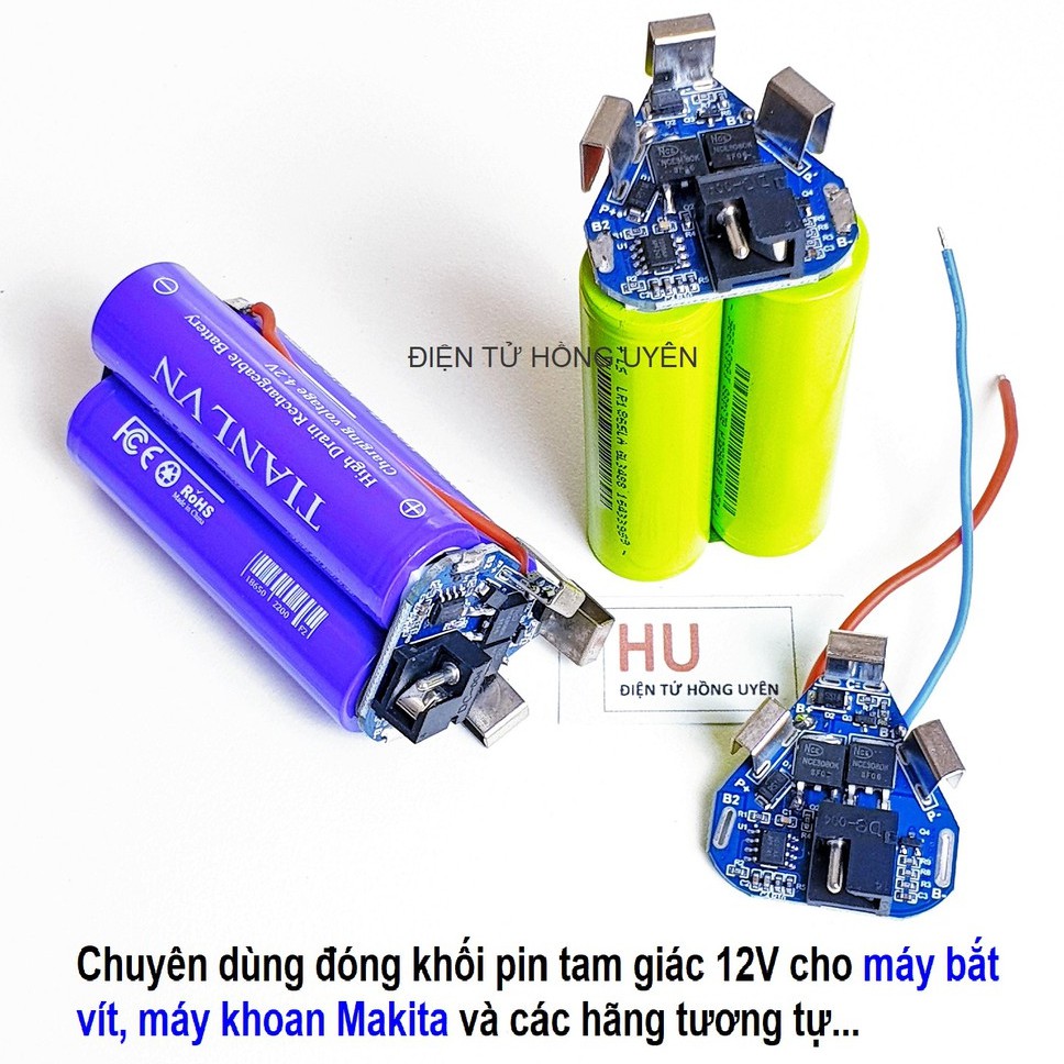 Mạch 3s 12.6v Makita tam giác. Mạch bảo vệ pin 18650 dùng đóng khối pin tam giác thay pin máy khoan, pin máy bắt vít 12v