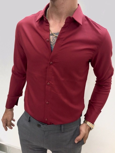 SƠ MI NAM TRƠN LỤA CAM KẾT HÌNH SHOP TỰ CHỤP | BigBuy360 - bigbuy360.vn