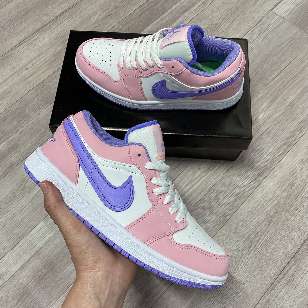 Giày Sneaker Nữ Jordan 1 Cổ Thấp Hồng Tím Low SE Arctic Punch Nữ Tính Fullbox Da Nhăn