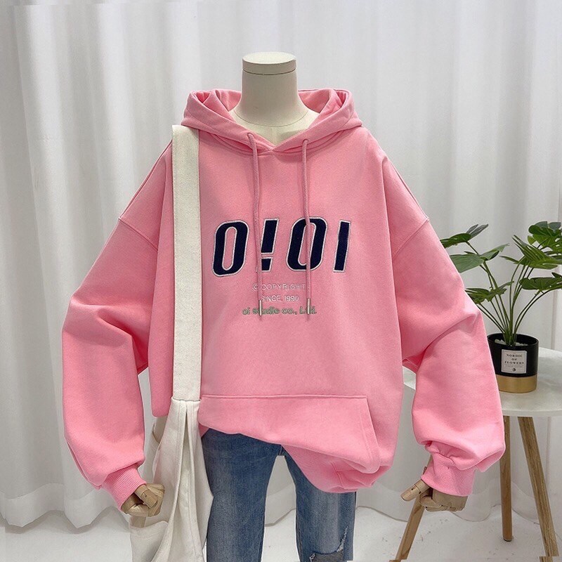 Áo hoodie vải nỉ lót bông dày dặn thêu OI | BigBuy360 - bigbuy360.vn