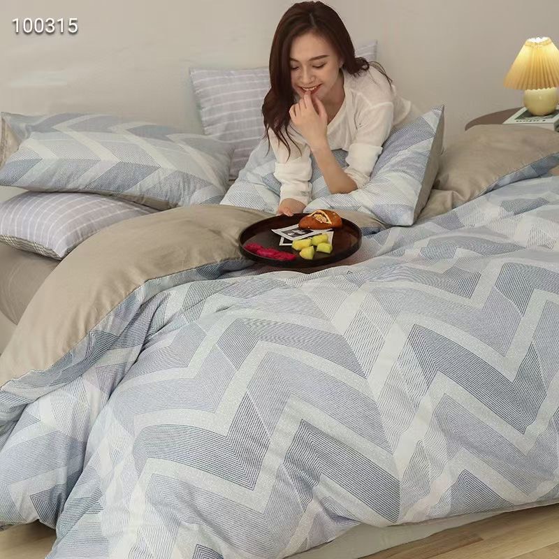Bộ chăn ga gối Cotton Organic M2T BEDDING phong cách Hàn Quốc hiện đại đủ kích thước - COTTON Kẻ Sóng