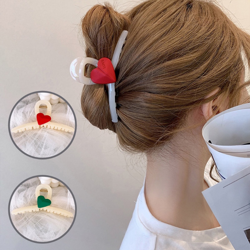 Kẹp Càng Cua Bằng Acrylic Màu Kẹo Ngọt Hình Trái Tim Cho Nữ