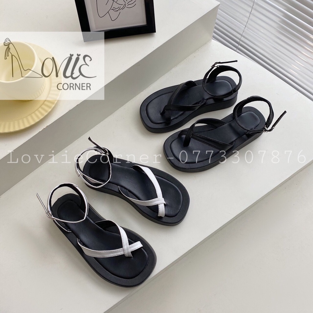 SANDAL NỮ LOVIIECORNER - GIÀY THỜI TRANG QUAI NGANG MẢNH - GIÀY ĐẾ XUỒNG 3 PHÂN CAO CẤP S220309