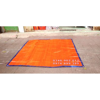 Tấm Bạt Xanh Cam May Sẵn Kích Thước 2MX2M, 2MX3M (Có đóng khuya 4 góc, may viền xung quanh)