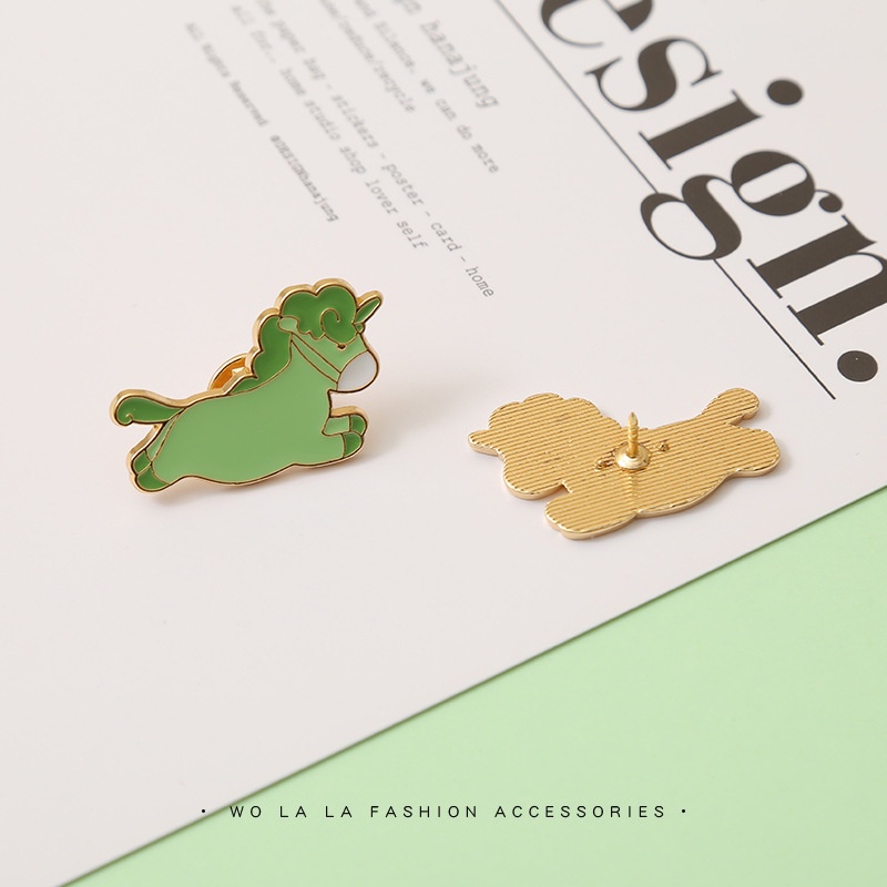 Ghim Cài Áo Hình Chú Ngựa Xanh Hoạt Hình Đáng Yêu