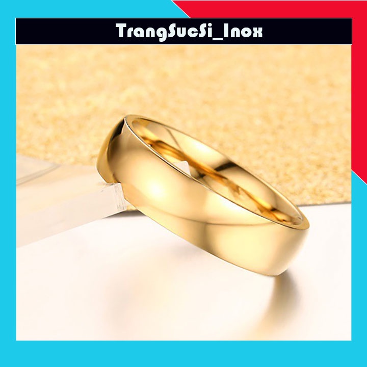 Sỉ Nhẫn inox bảng mo tròn 6mm sáng đẹp, không đen, không gỉ, hợp thời trang