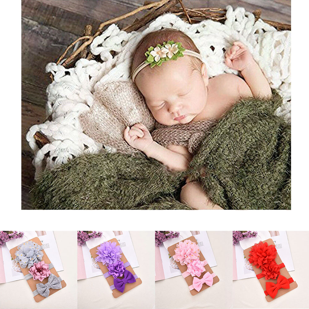 Set 3 Băng Đô Hoa Xinh Xắn Dành Cho Bé Gái