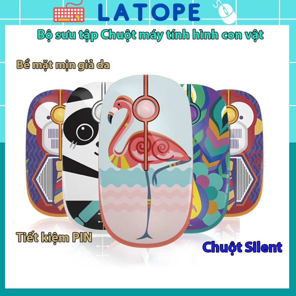 Chuột không dây Latope chuột máy tính laptop thiết kế độc đáo Silent Forter I330