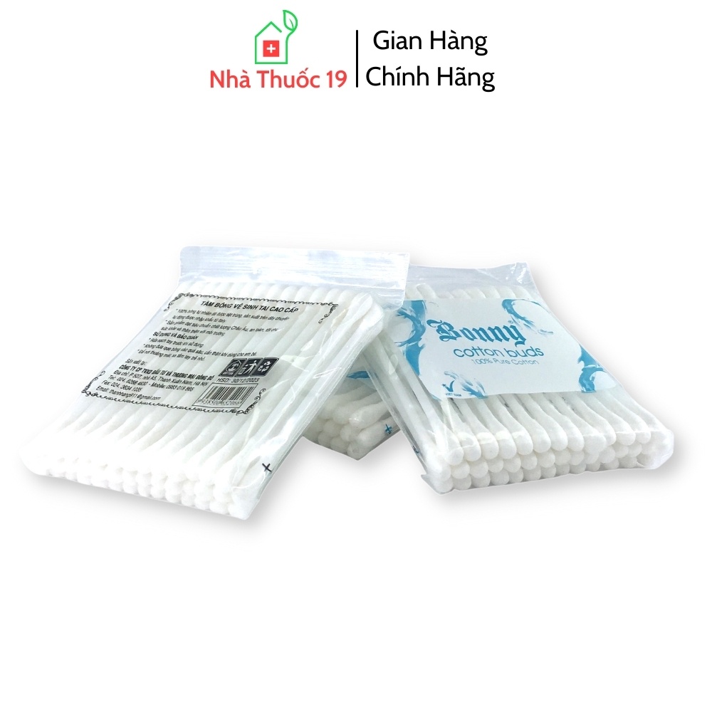 Tăm Bông Bonny Kháng Khuẩn Người Lớn Vệ Sinh Tai Mũi, Bông Ngoáy Tai Aten An Toàn Tiêu Chuẩn Châu Âu