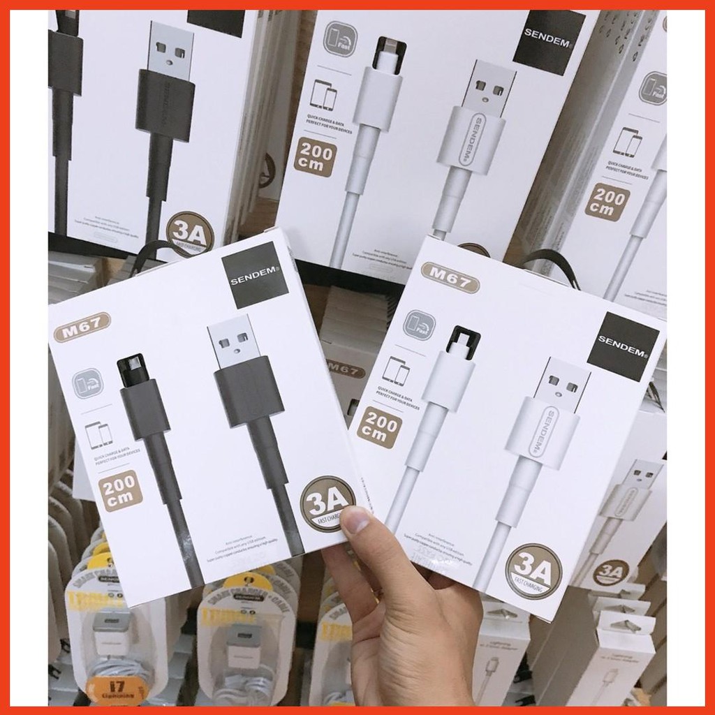 Cáp sạc iphone 2m - M67  chân Lightning  Cho Điện Thoại  Iphone IPad Pin Dự Phòng Tai nghe Bluetooth Airpod airpods i12