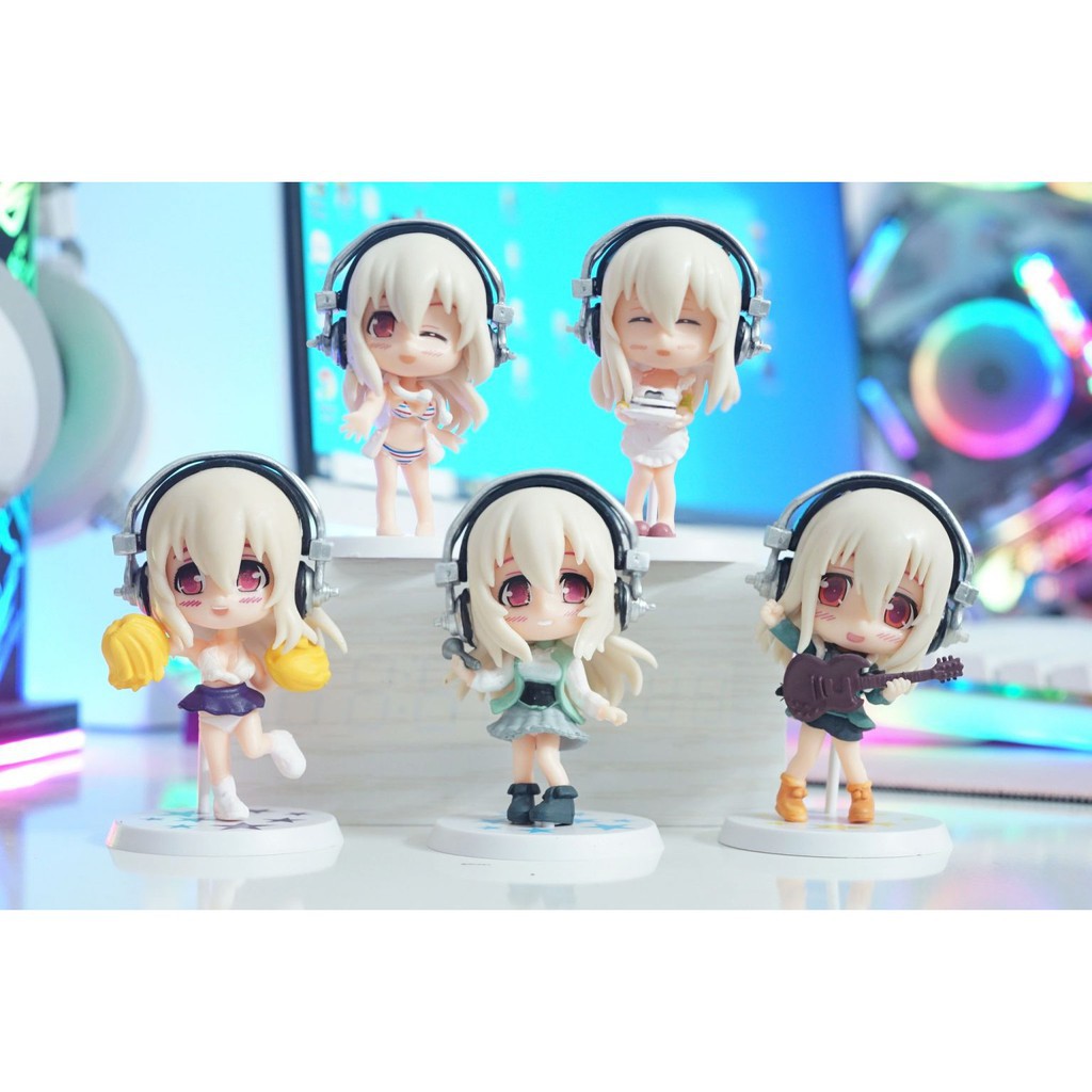 SET 5 MÔ HÌNH SUPER SONICO KUTE 9CM