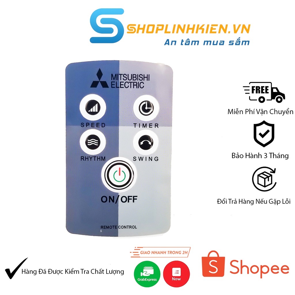 Remote Điều Khiển Quạt Mitsubishi Đứng LV16❤️ Quạt Treo Tường W16❤️Remote Mitsubishi