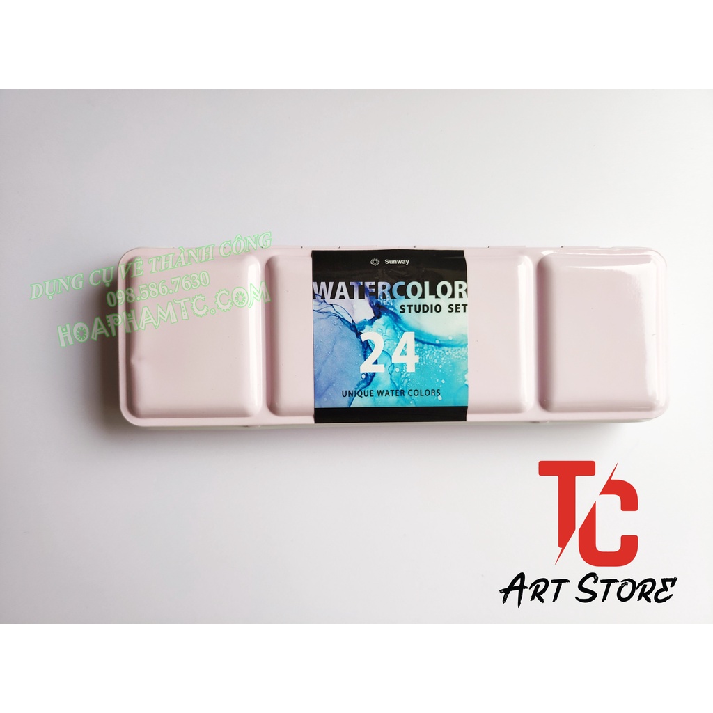 Màu nước dạng nén cao cấp SUNWAY Bộ 12/24/48 Màu