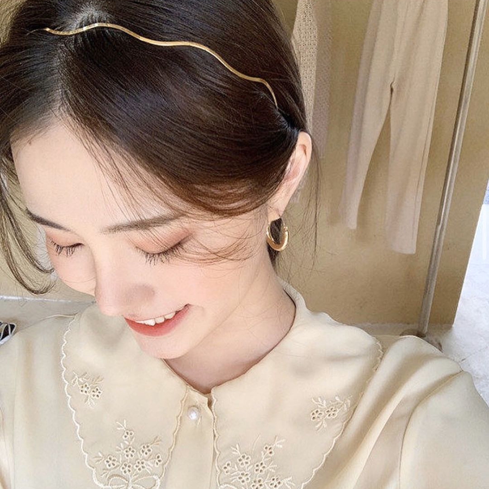 Cài Tóc Kim Loại Thiết Kế Gợn Sóng Thanh Lịch Cho Nữ