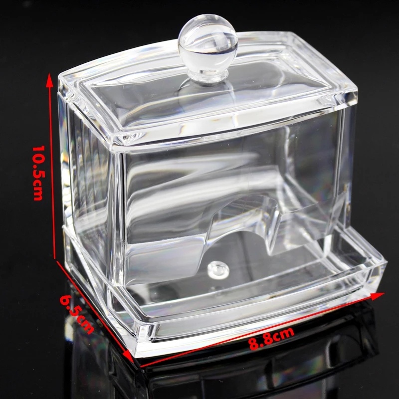 Hộp Nhựa Acrylic Trong Suốt Đựng Tăm Bông Tiện Dụng