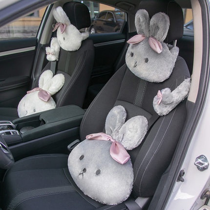 [Mã LIFEXANH03 giảm 10% đơn 500K] Gối tựa đầu ô tô hình chú thỏ dễ thương bảo vệ vai, cổ