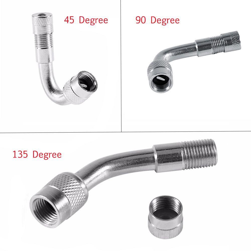 LANFY 1 Đầu Nối Dài Van Lốp Xe Kim Loại Bạc Chống Ăn Mòn 45 / 90 / 135 Độ