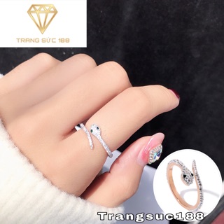 Nhẫn titan ko đEn rắn đính đá NT080