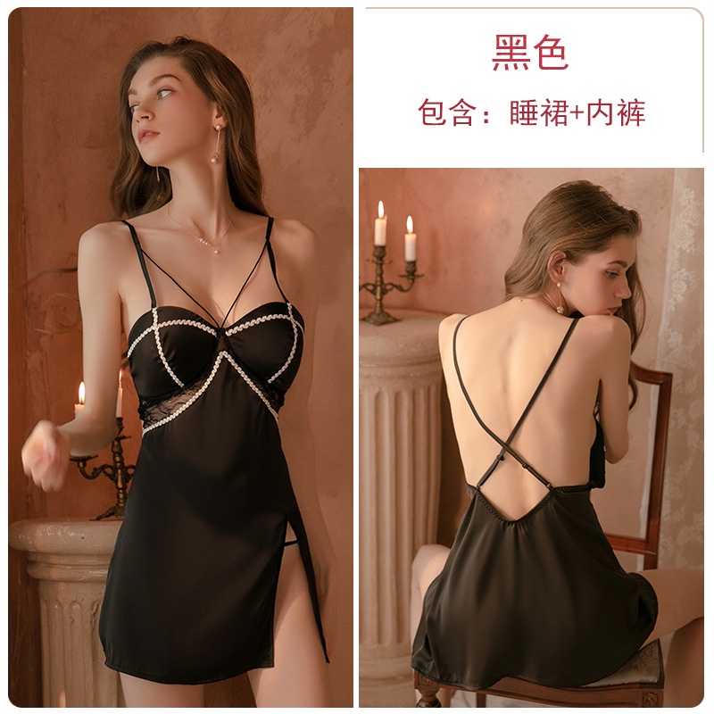 Váy ngủ xẻ đùi kèm đệm ngực Cao Cấp 1354