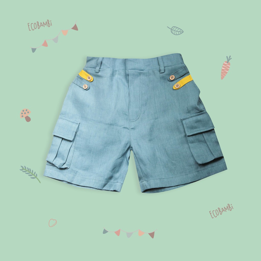 Quần shorts bé trai linen Ecobambi