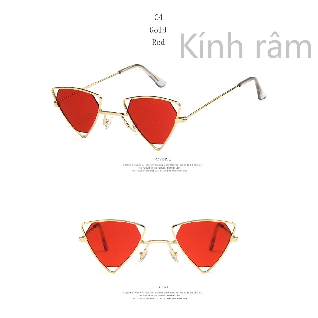 Kính mát mắt mèo gọng kim loại chống nắng UV400 cho nữ
