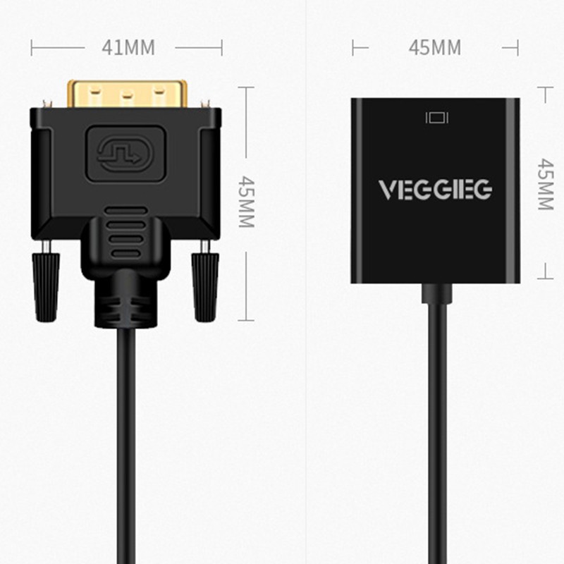 Cáp Chuyển Đổi Từ Cổng Dvi Sang Vga 1080p Dvi D 24 + 1 Sang Vga Cho Máy Tính