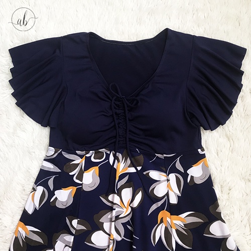Bộ đồ bơi nữ trung niên, bikini 1 mảnh kín đáo, quần đùi, dáng váy giấu bụng hiệu quả, big size (45-65kg)