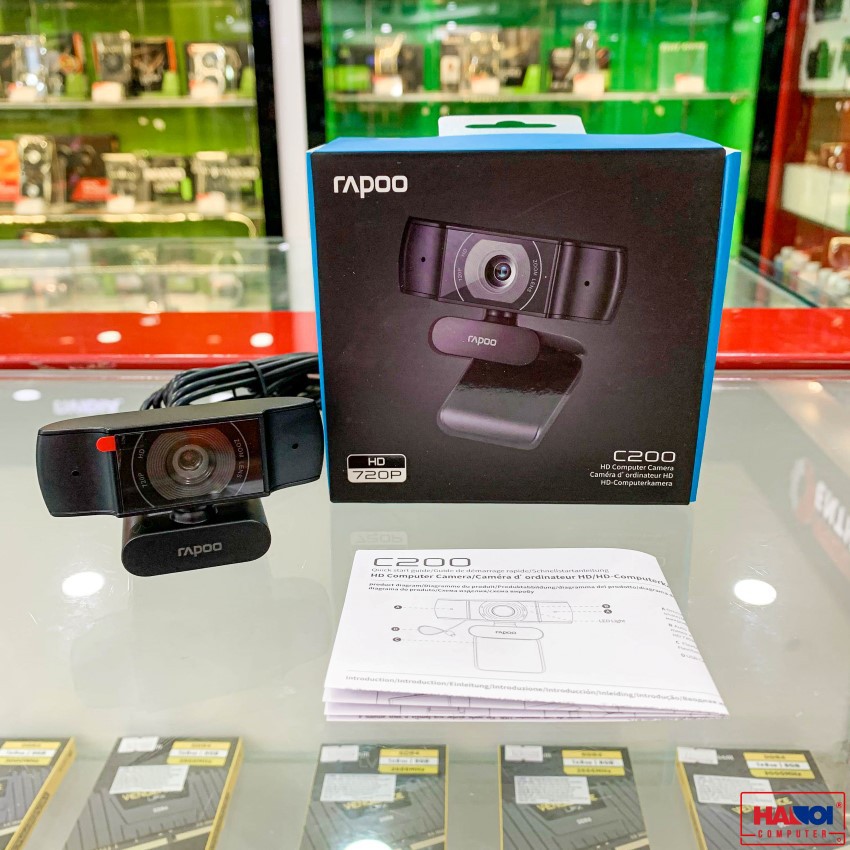Webcam Rapoo C200 FullHD 720p Tích hợp Micro chung cổng USB hình ảnh HD siêu nét - CHÍNH HÃNG 100% - BH 24 THÁNG ĐỔI MỚI | BigBuy360 - bigbuy360.vn