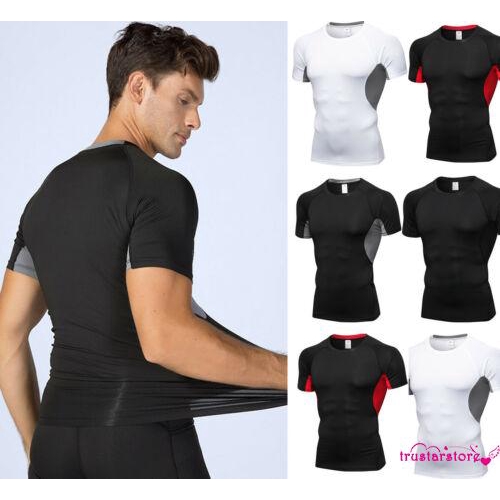 Áo Thun Thể Thao Tay Ngắn Dáng Ôm Cho Nam