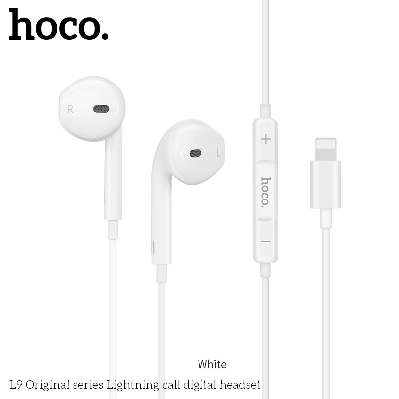 Tai nghe nhạc HOCO L9 đầu lightning dài 1.2m kèm dây điều khiển chất lượng cao