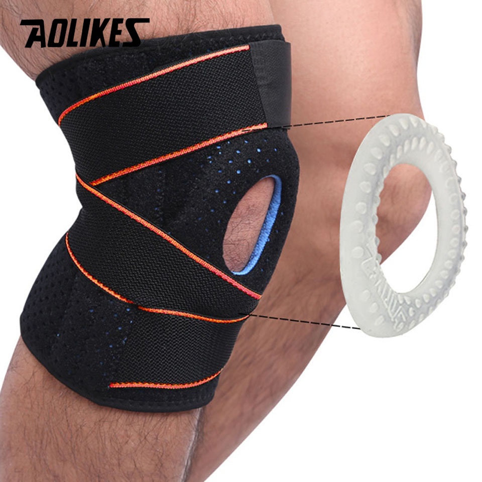 AOLIKES 1 Cặp Đai Quấn Bảo Vệ Đầu Gối Có Thể Điều Chỉnh