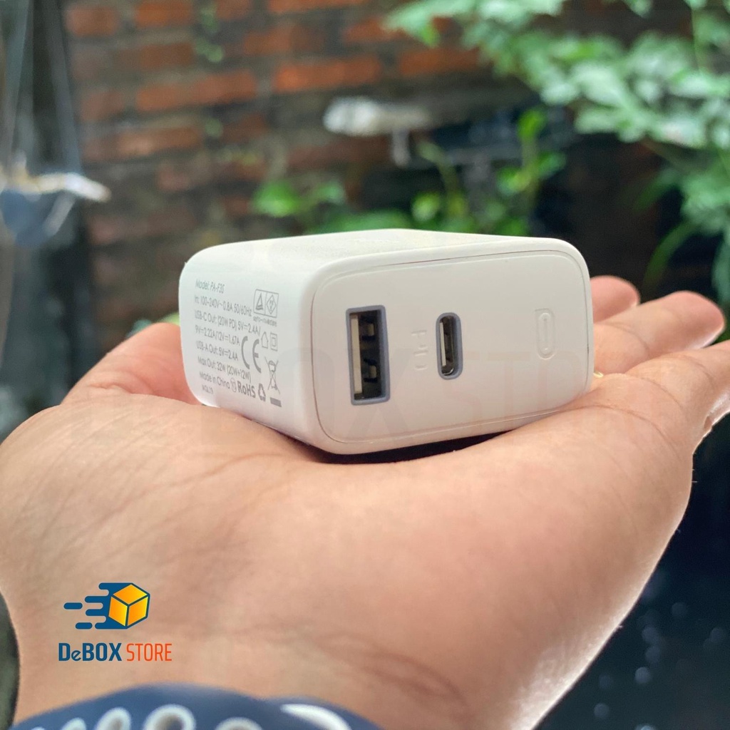 Combo AUKEY Bộ Củ Sạc PA-F3S 32W, Dây Sạc Nhanh 0,9m CB-CL3 USB-C to Lighning 20W chuẩn PD - Chính Hãng