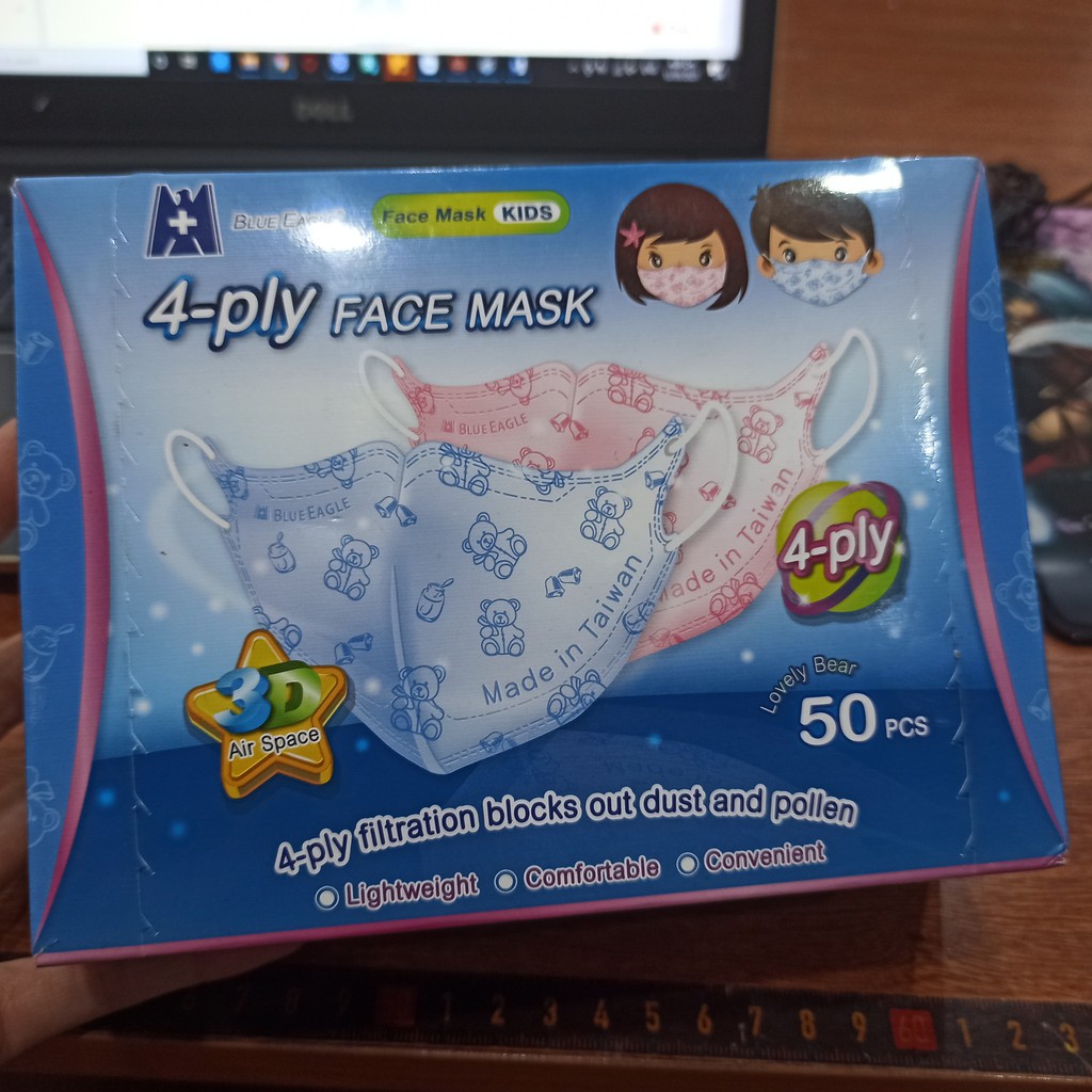 [KHUYẾN MÃI] Khẩu trang  BLue Eagle 4 lớp chống bụi (dành cho trẻ em) NP3DS- hình ảnh thật