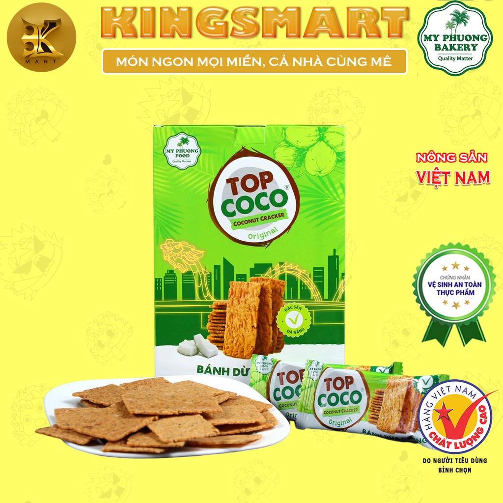 Bánh Dừa Nướng Vị Nguyên Bản 230g MỸ PHƯƠNG Thơm Ngon Giòn Rụm