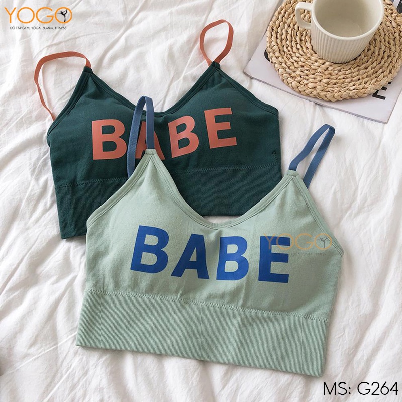 Áo bra thể thao nữ YOGO dáng áo croptop ôm body có lớp mút mỏng đệm ngực co giãn 4 chiều thấm hút mồ hôi G264