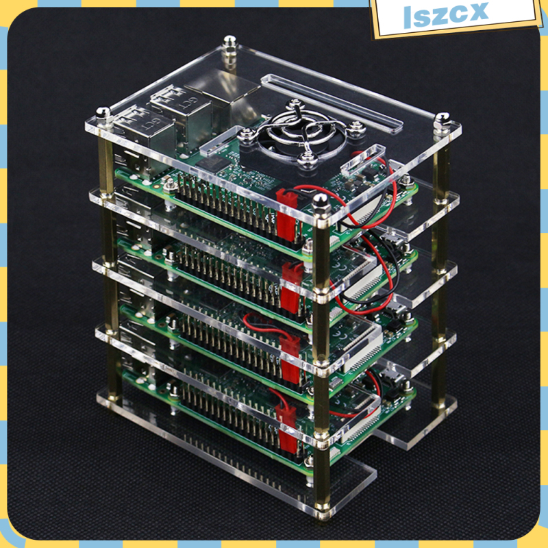 Hộp Trong Suốt 4 Tầng + Quạt Tản Nhiệt Cho Raspberry Pi | BigBuy360 - bigbuy360.vn