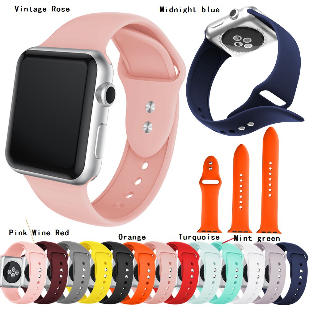 Dây đeo thay thế bằng silicon dành cho đồng hồ thông minh Apple Watch 5 4 3 2 1