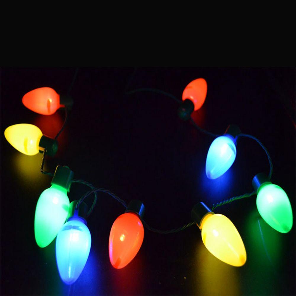 YIYU Bộ Vòng cổ + Bóng Đèn LED Phát Sáng Độc Đáo Trang Trí Giáng Sinh / Năm Mới