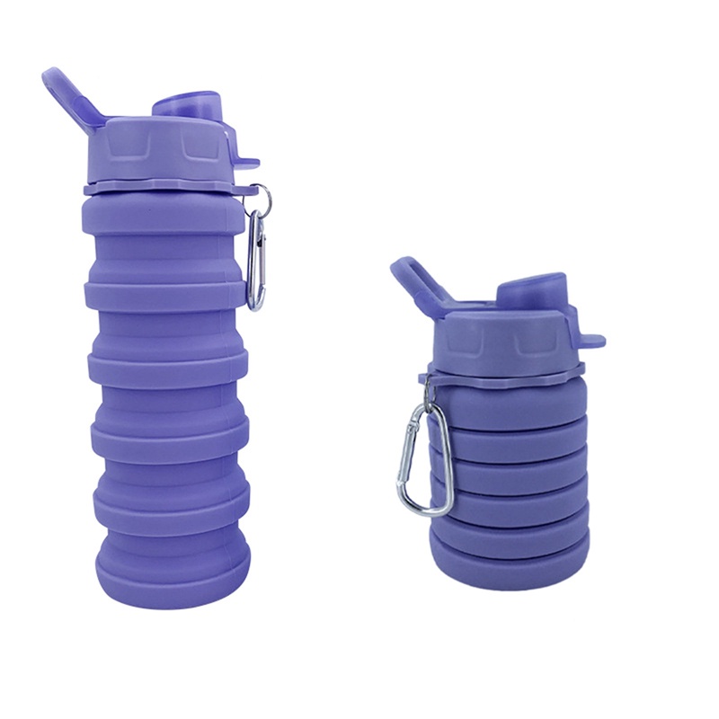 Bình Đựng Nước 500ml Bằng Silicone Có Thể Gấp Gọn Tiện Dụng