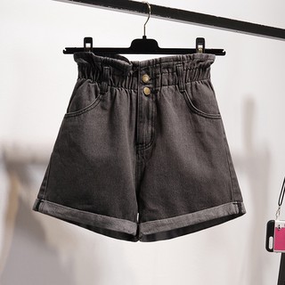 [Sẵn] Quần Short Denim Nữ Lưng Thun Cạp Cao
