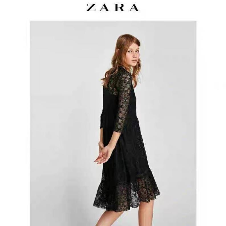 Zara Morocco full tag - đầm Zara ren đen sang đẹp Hot New