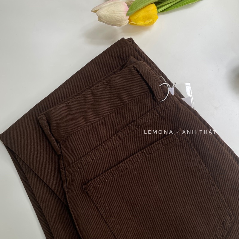 9297 | Quần Nâu Baggy Suông Ống Rộng Khaki Unisex Nam Nữ Phong Cách Hàn Quốc
